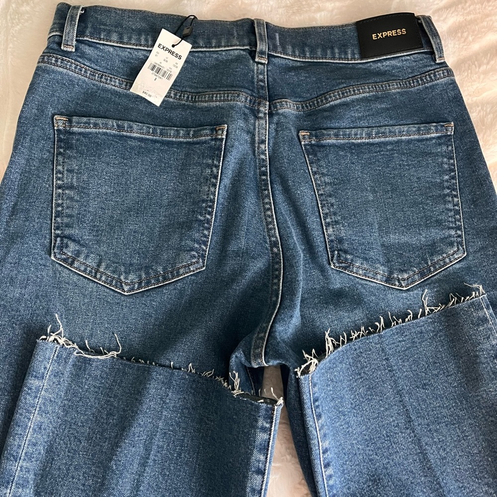 Express High Waisted Cropped Flare Jeans